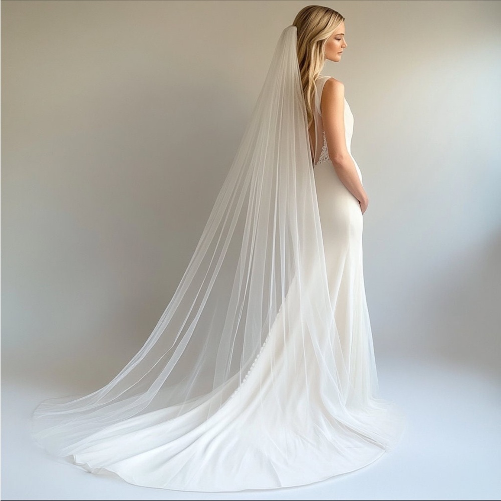 Elegant White, Soft Tulle Wedding Veil